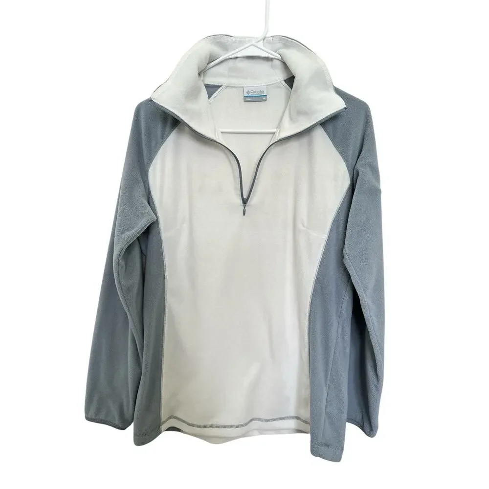 Columbia Women's Glacial Fleece lii 1/2 Zip Size M White/blue - Picture 3 of 6